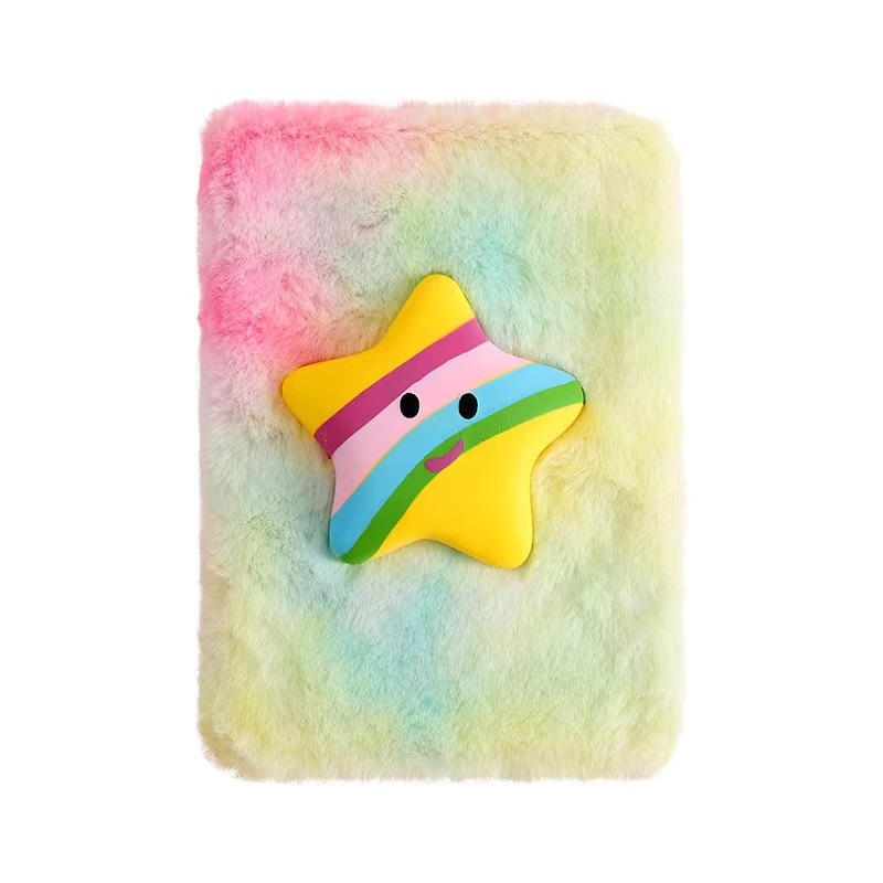 A5 Cute 3D Kartun Fuzzy Stress Relief Notebook