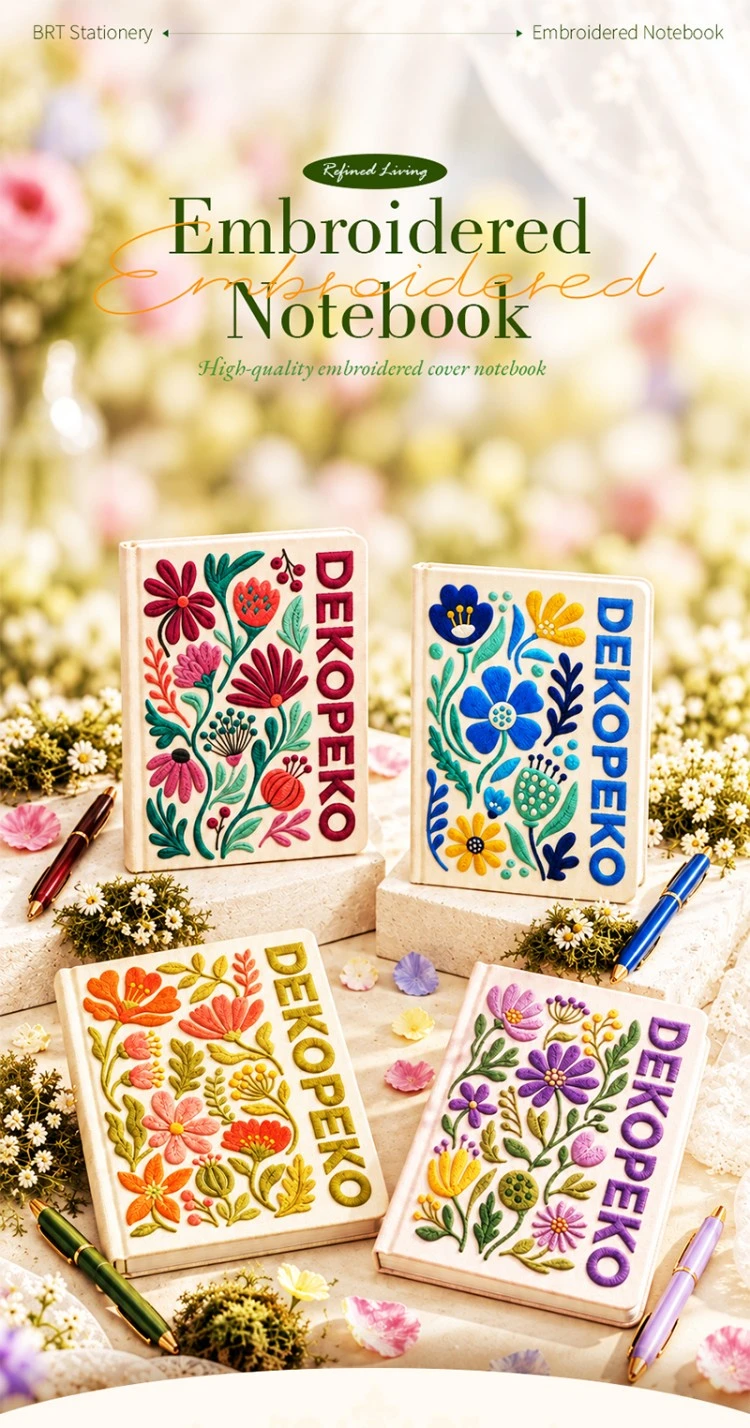 A5 Vivid Embroidered Cover 100gsm Inner Page Notebook